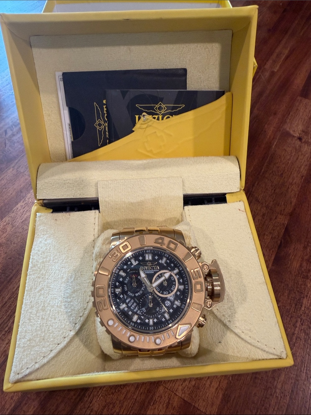 Invicta Sea Hunter Gold stainless steel watch